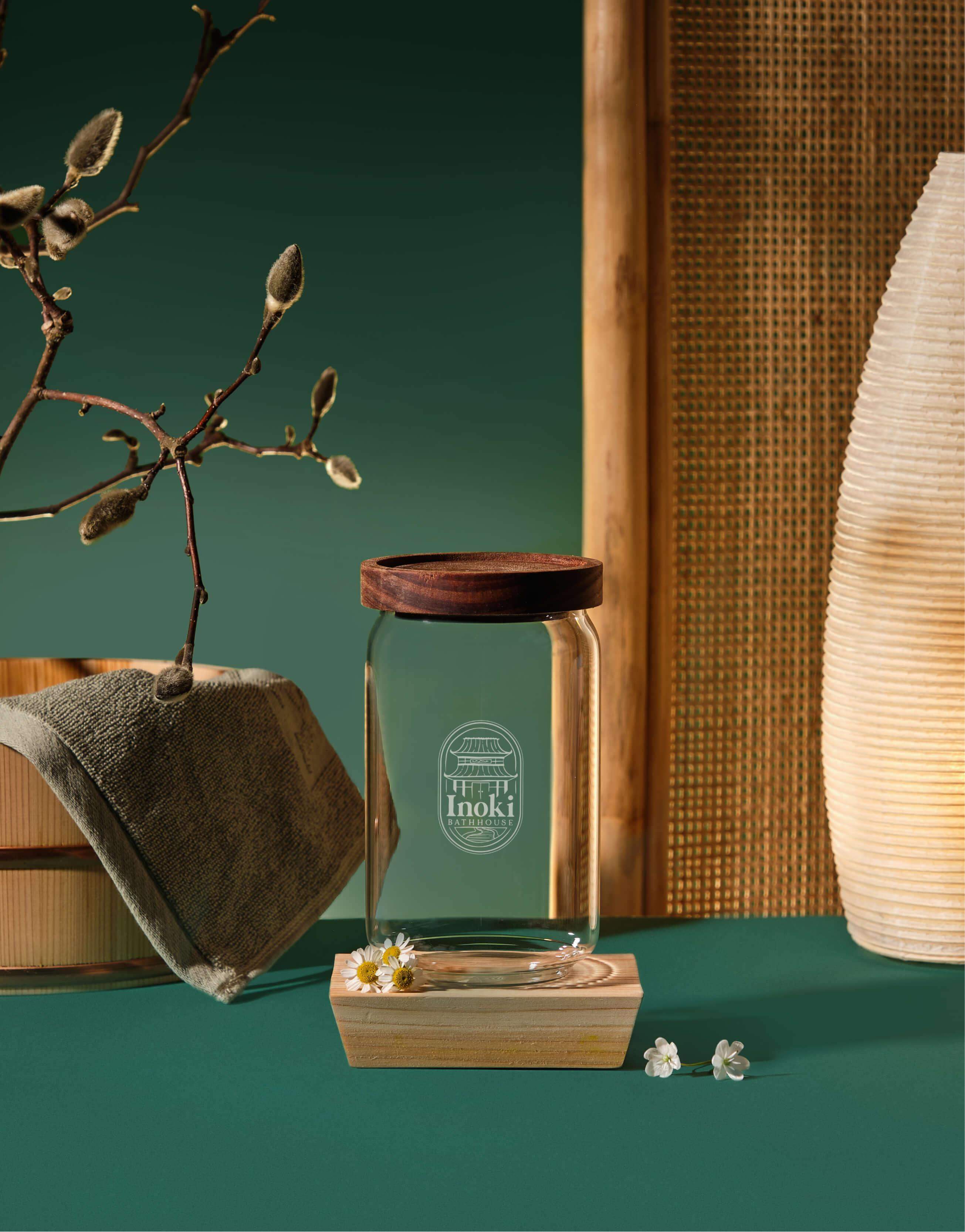 Tea Bath Glass Jar - Inoki Bathhouse