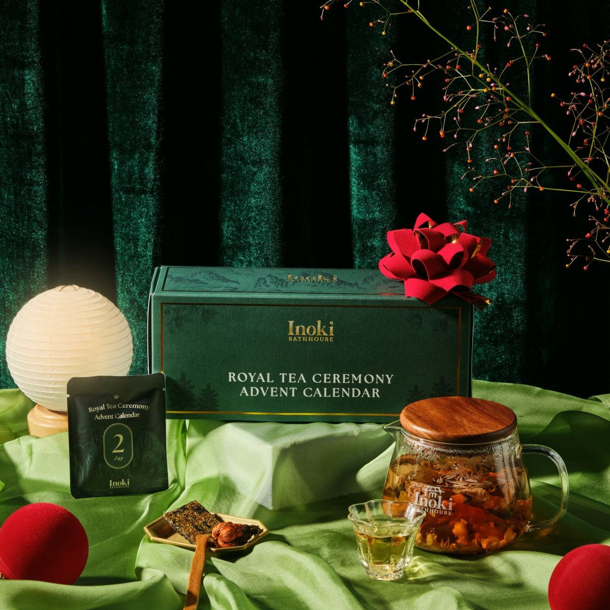 Royal Tea Advent Calendar with a red bow